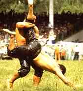 Oil wrestling traditional sport